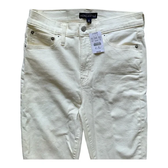 NWT J.Crew 10” Highest-Rise Skinny Jeans in White Denim Sz 26 G1975 - Picture 6 of 9